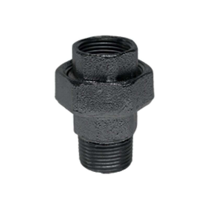 DWUZŁĄCZKA CZARNA 1/2 WZ NAKRĘTNO-WKRĘTNA PŁASKA